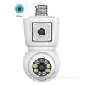 6MP Indoor WiFi Bulb CCTV Camera - Dual Lens 4MP WiFi Security IP Light PTZ Bulb Camera